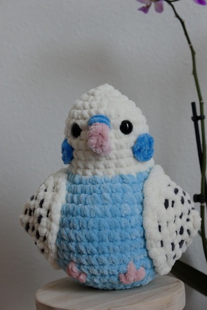 Light Blue Budgie Crochet Plushie